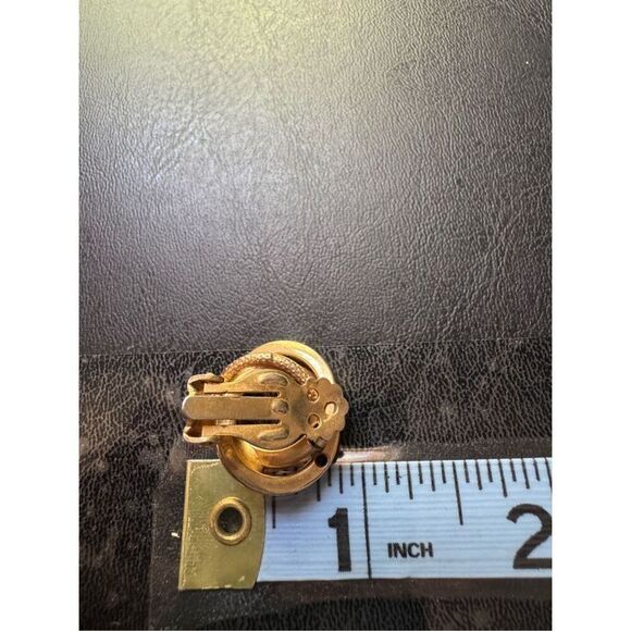 80s Vintage Womens Chunky Gold Tone Tiered Circle Hoop Clip On Earrings Chic 90s - Picture 4 of 4